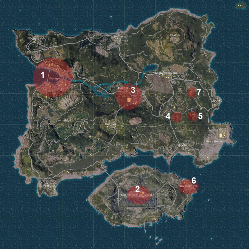 Места лута PUBG
